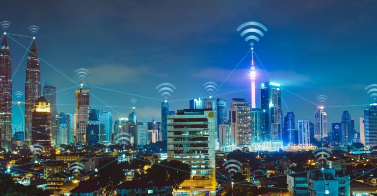 A city with a private network connection
